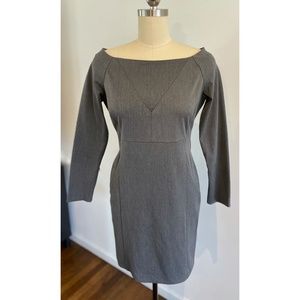 Zara Trafaluc grey long sleeve boatneck dress